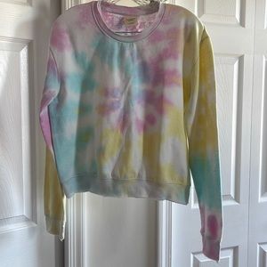 Tie die crop sweatshirt